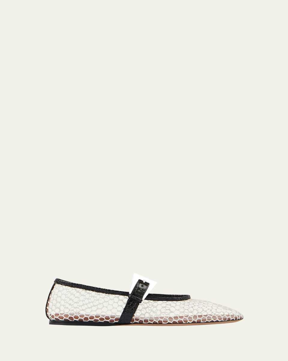 Sveva Net Mary Jane Ballerina Flats